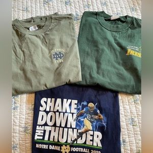 Lot of 3 Vintage Notre Dame Football The Shirt sz XL